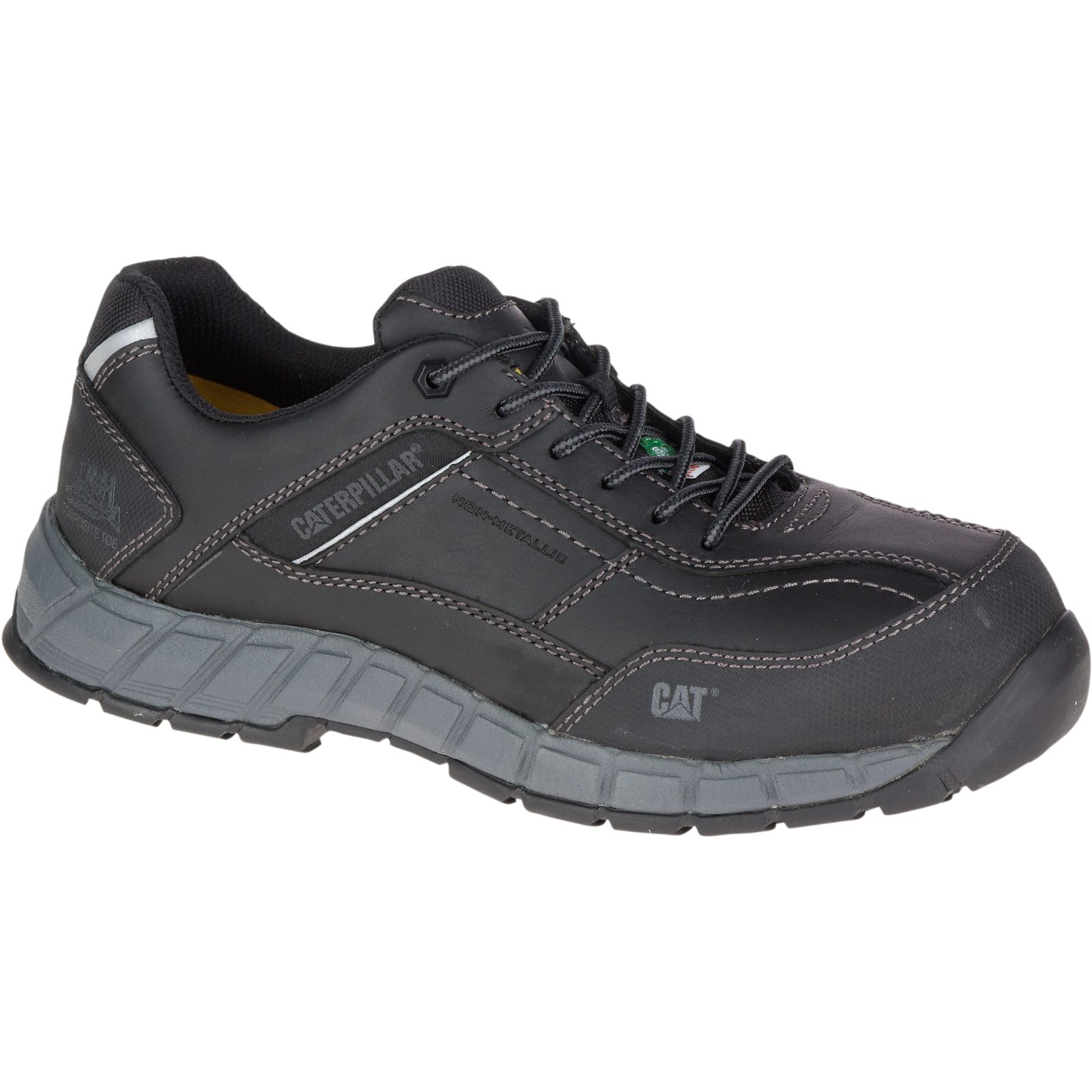 Caterpillar Streamline Leather Csa Composite Toe Philippines - Mens Work Shoes - Black 86412AYBS